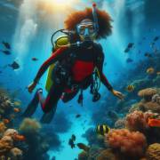 subacquea in immersione